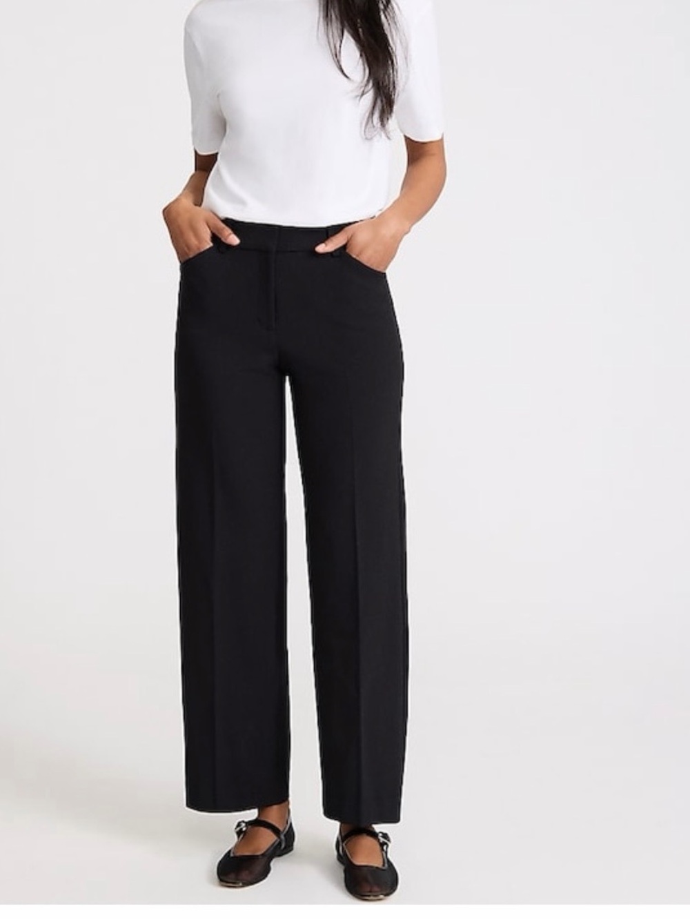 Express women Editor Black Mid Rise Slim Trouser Pant in 8L